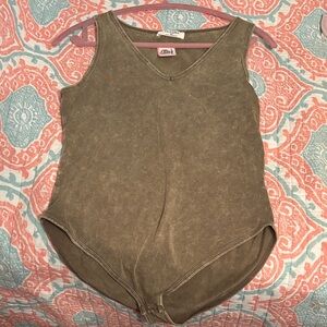 Zenana Brown One Piece bodysuit